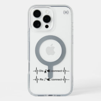 Funny Disconnect to Reconnect Minimalist Heartbeat iPhone 16 Pro Max Case