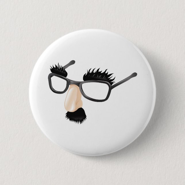 Funny disguise illustration button (Front)