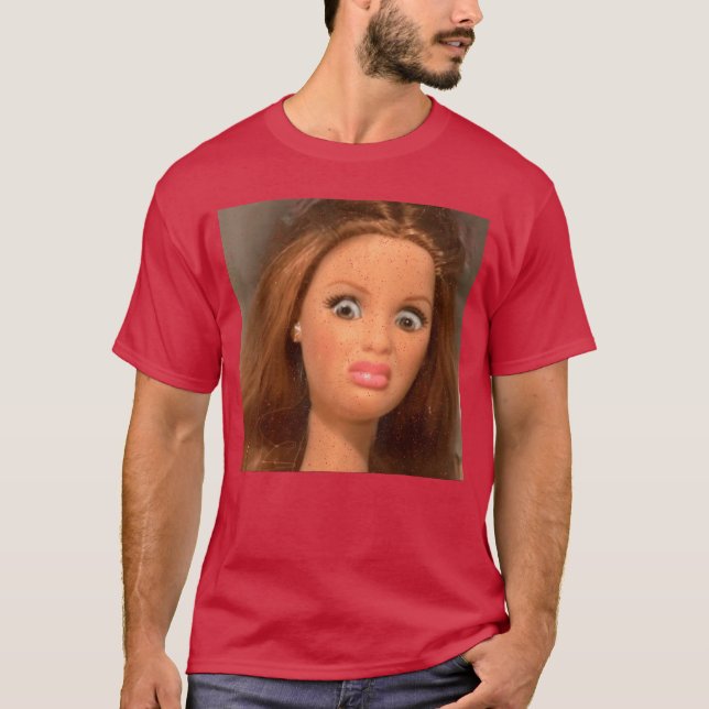 Funny Disgusting Doll Face Meme friend boy T-Shirt (Front)