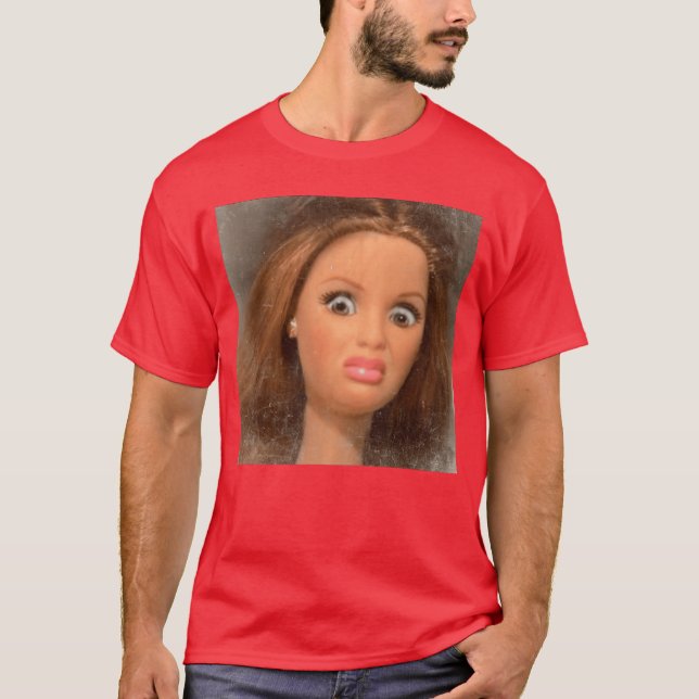 Funny Disgusting Doll face Meme friends T-Shirt (Front)