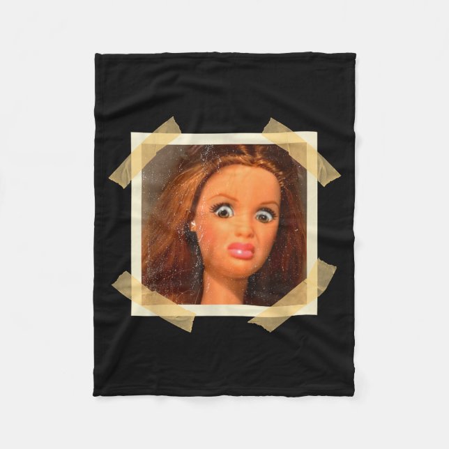 Funny Disgusting Doll Face Meme Hilarious Sarcasti Fleece Blanket (Front)