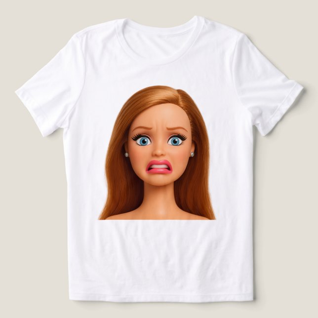 Funny Disgusting Doll face Meme  Tri-Blend Shirt (Design Front)