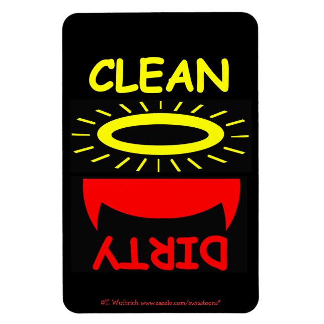 Funny Dishwasher Magnet Devil Angel (Vertical)