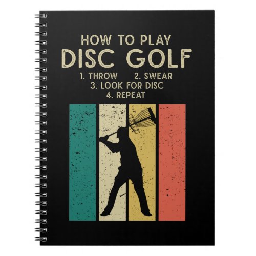 Funny Disk Golf Instruction Frisbee Disk Golfing Notebook