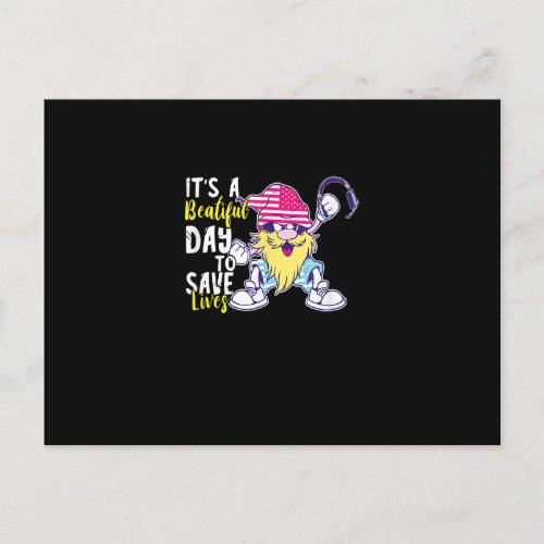 Funny Dispatcher Beautiful Day Gnome Yellow Line H Postcard