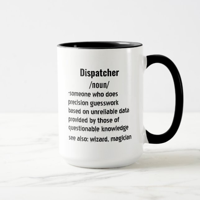 funny Dispatcher Definition gifts for men women Mug (Right)
