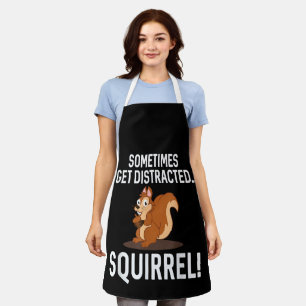 FUNNY DISTRACTED SQUIRREL Animal Zoo Farm Apron