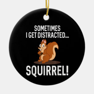 FUNNY DISTRACTED SQUIRREL Animal Zoo Farm Ceramic Ornament