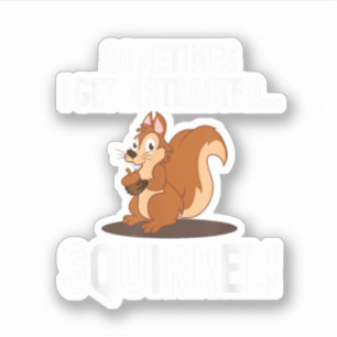FUNNY DISTRACTED SQUIRREL Animal Zoo Farm Sticker