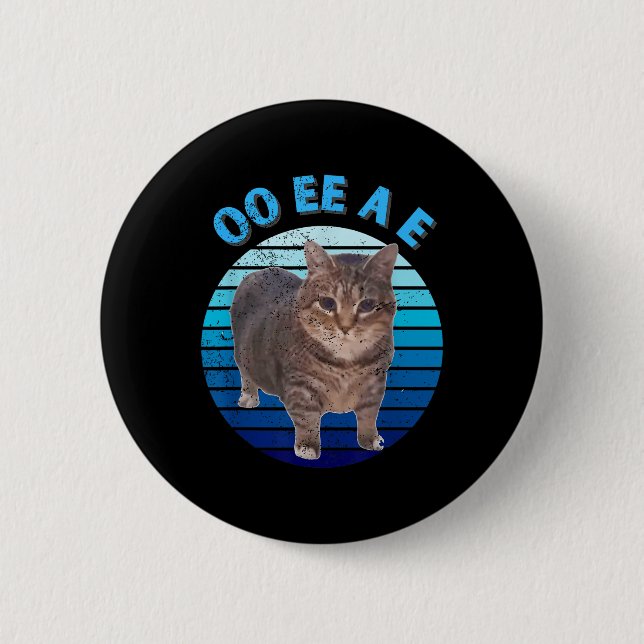 Funny Distressed Oiia Cat Spinning Cat Oi Oi Uiiaa Button (Front)