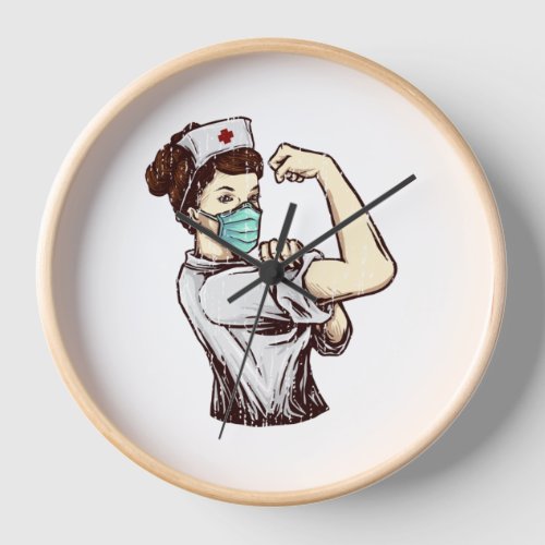 Funny Distressed Retro Vintage Nurse Anesthetist   Clock