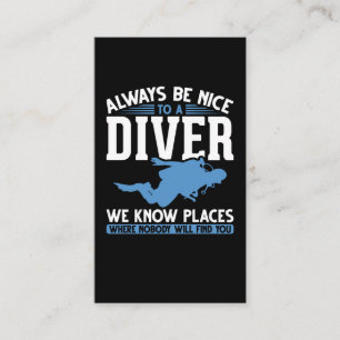 Funny Diver Scuba Diving Business Card