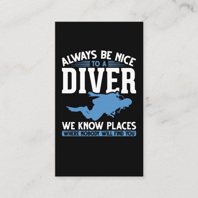 Funny Diver Scuba Diving Business Card (Front)