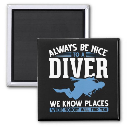 Funny Diver Scuba Diving Magnet