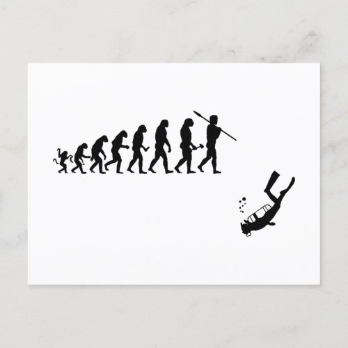 funny diving Evoluton Postcard