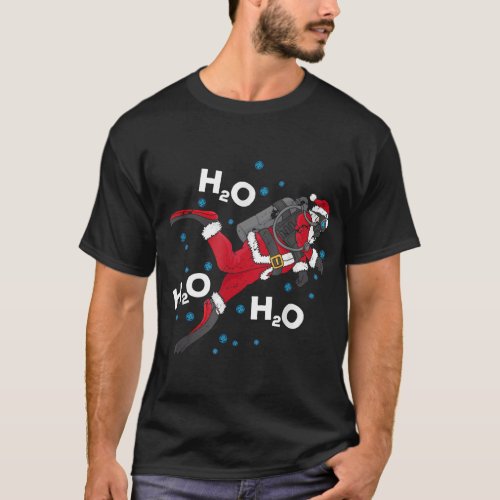 Funny Diving H2O H2O H2O Pun Scuba Christmas Pajam T_Shirt