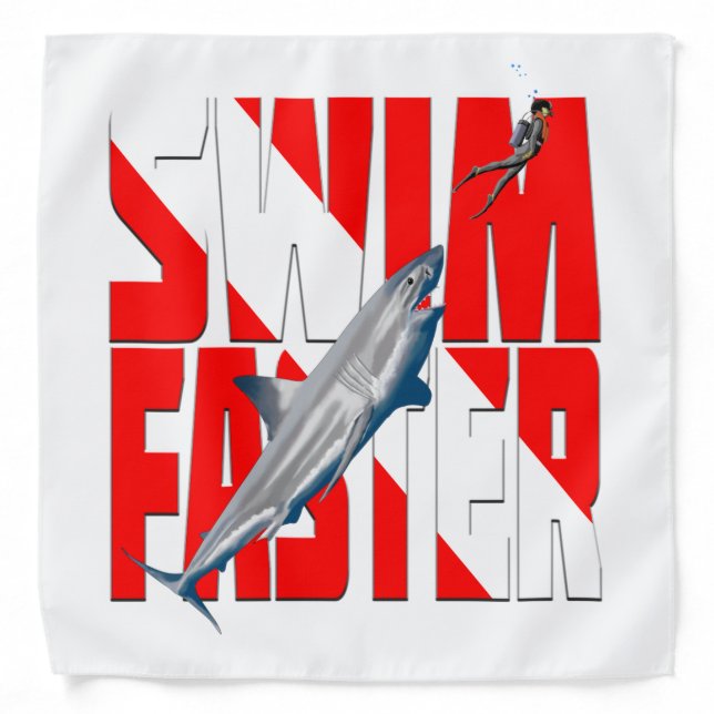 Funny Diving Swim Faster Bandana (Front)