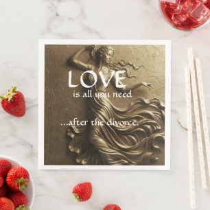 Funny Divorce Decor for Women Luxury Gold Paper Dinner Napkins