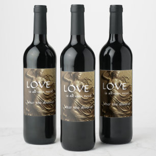 Funny Divorce Decor for Women Luxury Gold Wine Label