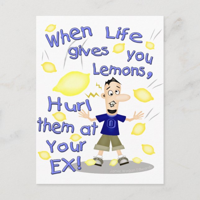 Funny Divorce / Ex-Husband Cartoon Postcard (Front)