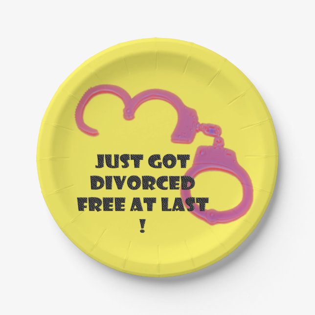 Funny Divorce free at last Paper Plates (Front)