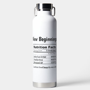 Funny Divorce Humor Finally Free AF New Beginnings Water Bottle