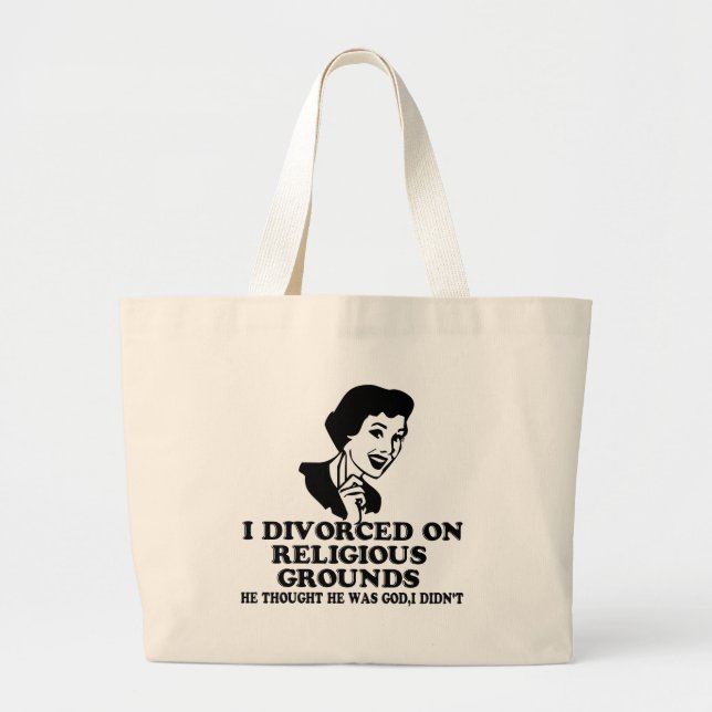 Funny divorce large tote bag (Front)