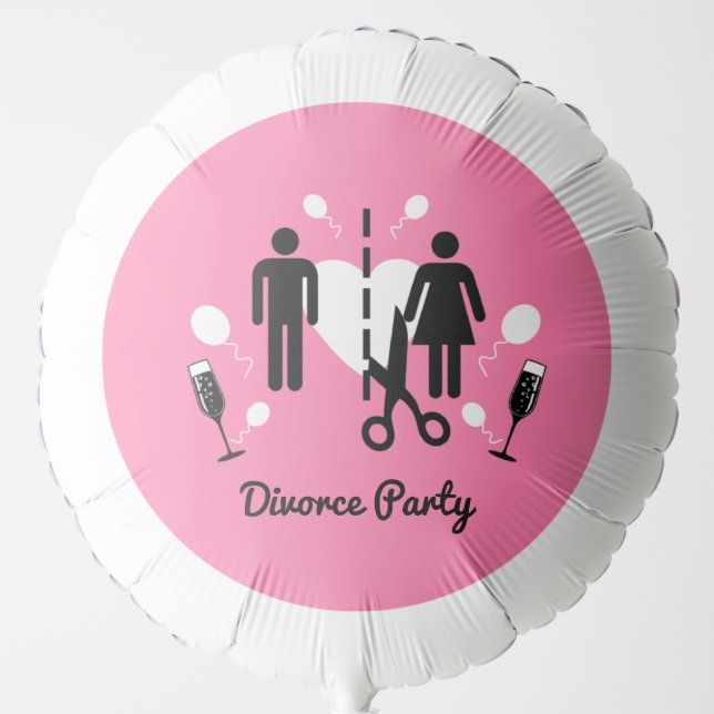 Funny Divorce Party Invitations    Balloon (Front)