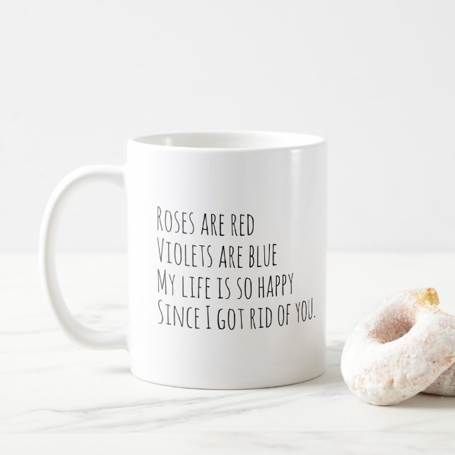 Funny Divorce Poem Minimalist Coffee Mug (With Donut)