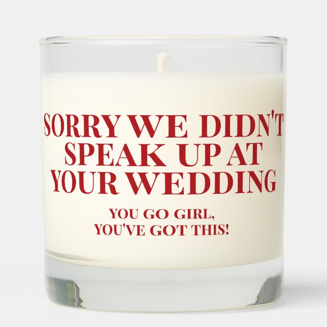 Funny Divorce Quote - Red Typography  Scented Candle (Front)