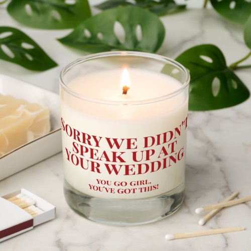 Funny Divorce Quote _ Red Typography  Scented Candle