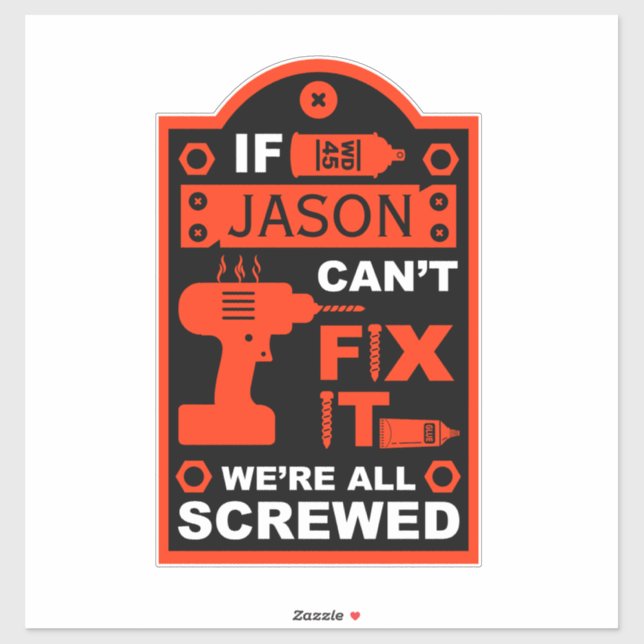 Funny DIY Fix It Repair Sticker (Sheet)