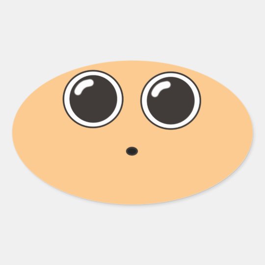 Funny dizzy animated face oval sticker