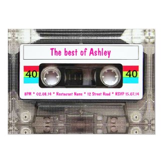 Funny DJ 80s Cassette Tape 40th Birthday Card