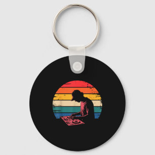 Funny Dj Art Men Women Music Producer Disc Jockey Keychain