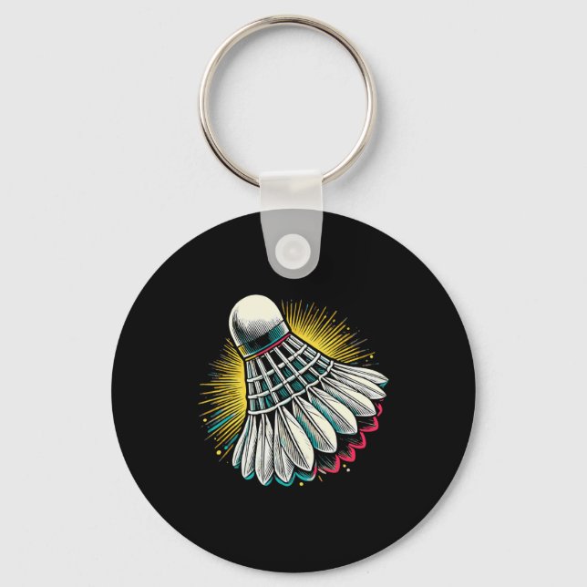 Funny Dminton Player Love Shuttle Design 22  Keychain (Front)