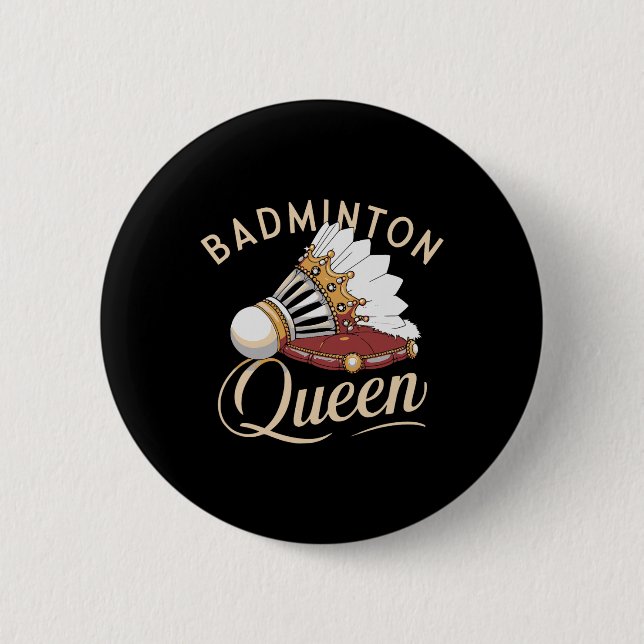 Funny Dminton Player Love Shuttle Design 8  Button (Front)