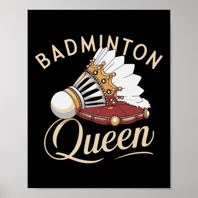 Funny Dminton Player Love Shuttle Design 8  Poster (Front)