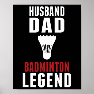 Funny Dminton Sports Husnd Dad Dminton Lover  Poster