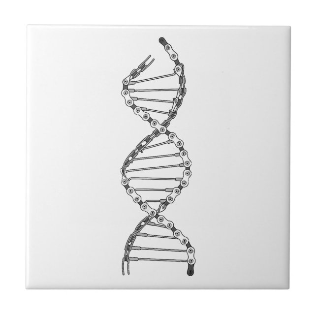 Funny DNA Cycling Bicycle Chain Mountain Bike Love Ceramic Tile (Front)