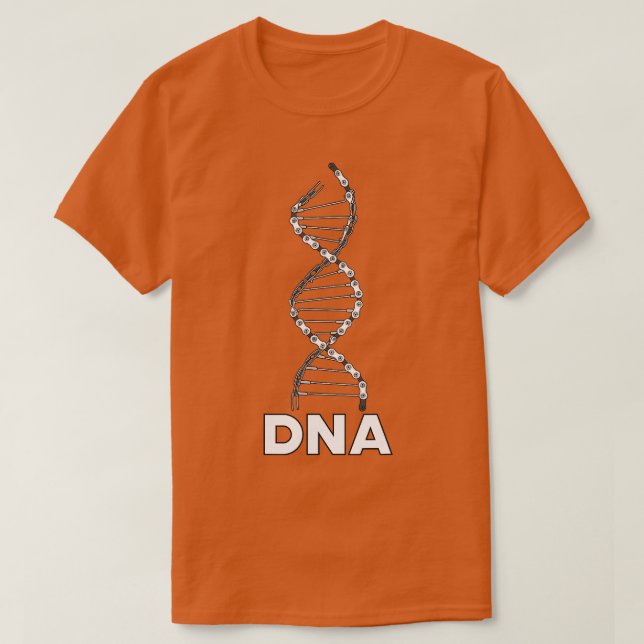 Funny DNA Cycling Bicycle Chain Mountain Bike Love T-Shirt (Design Front)