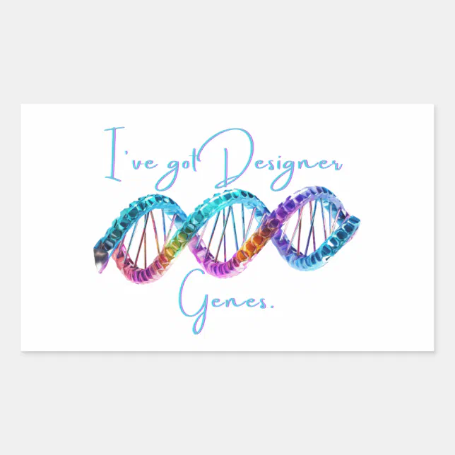 Funny DNA Helix Rectangular Sticker | Zazzle