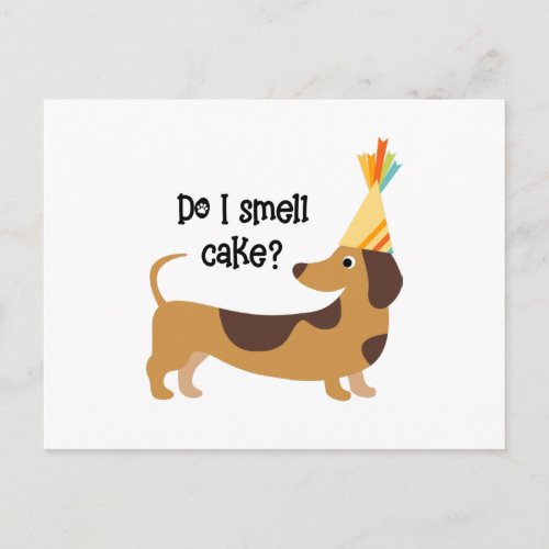 Funny Do I Smell Cake Birthday Dog Postcard