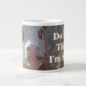 Funny Do Moo Think I'm Sexy? Cow With Tongue Out Large Coffee Mug by WackemArt at Zazzle