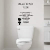 Funny Do Not Flush Business Bathroom Decor