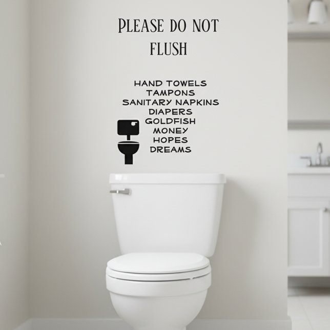 Funny Do Not Flush Business Bathroom  Decor Wall Decal (Creator Uploaded)