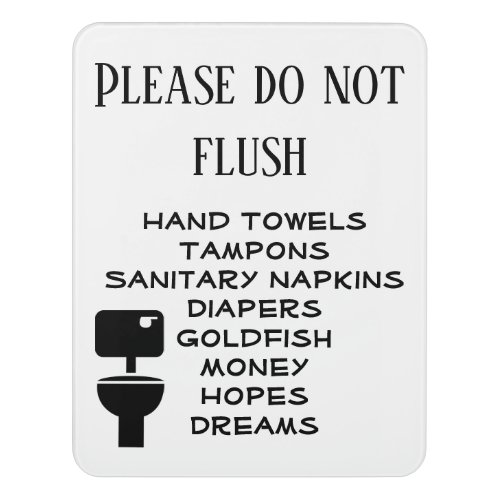 Funny Do Not Flush Business Bathroom Door Sign