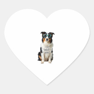 Funny Do What I Want Blue Merle Australian Shepher Heart Sticker