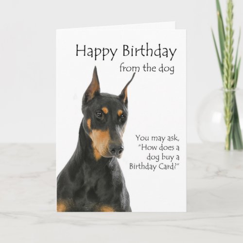 Funny Doberman Birthday Card