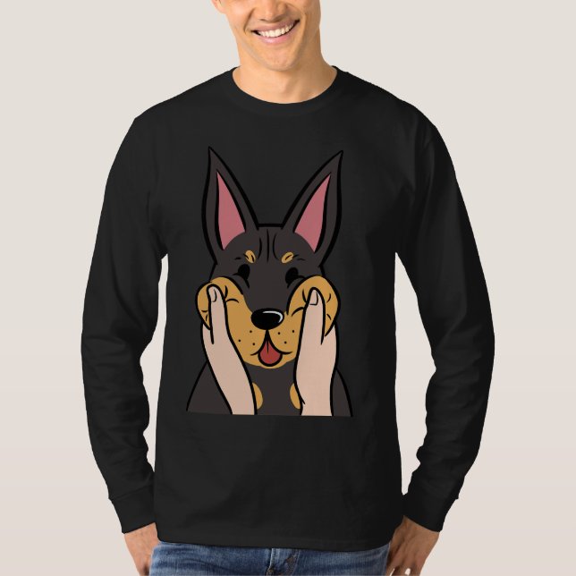 Funny Doberman Chubby Cheeks T-Shirt (Front)